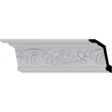 Ekena Millwork 5 1/2"H x 3 3/4"P x 6 3/4"F x 94 1/2"L Rose Crown Moulding MLD05X02X06RO